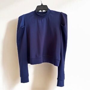 Sugarlips Blue Long Sleeve Small Top With Puff Sleeves. Like New!